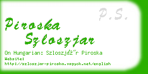 piroska szloszjar business card